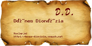 Dénes Dionízia névjegykártya